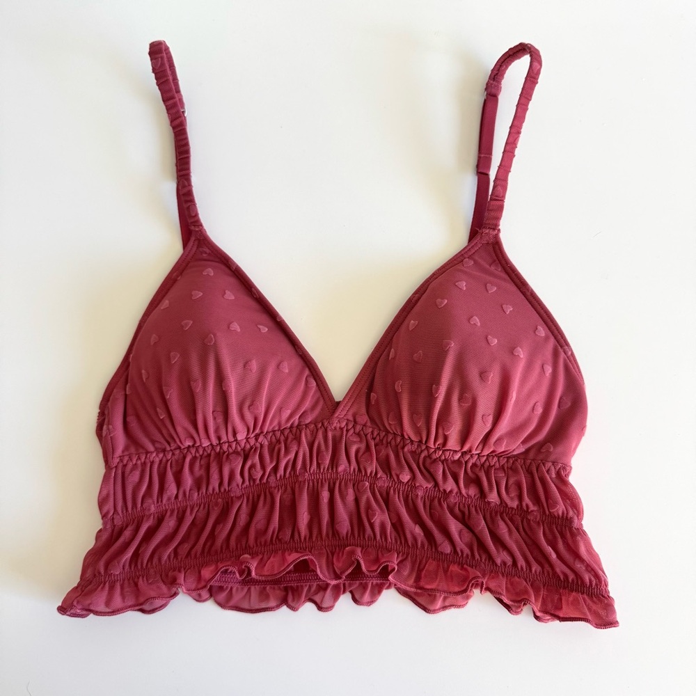 Heart Polka Dot Bralette Bra Wireless